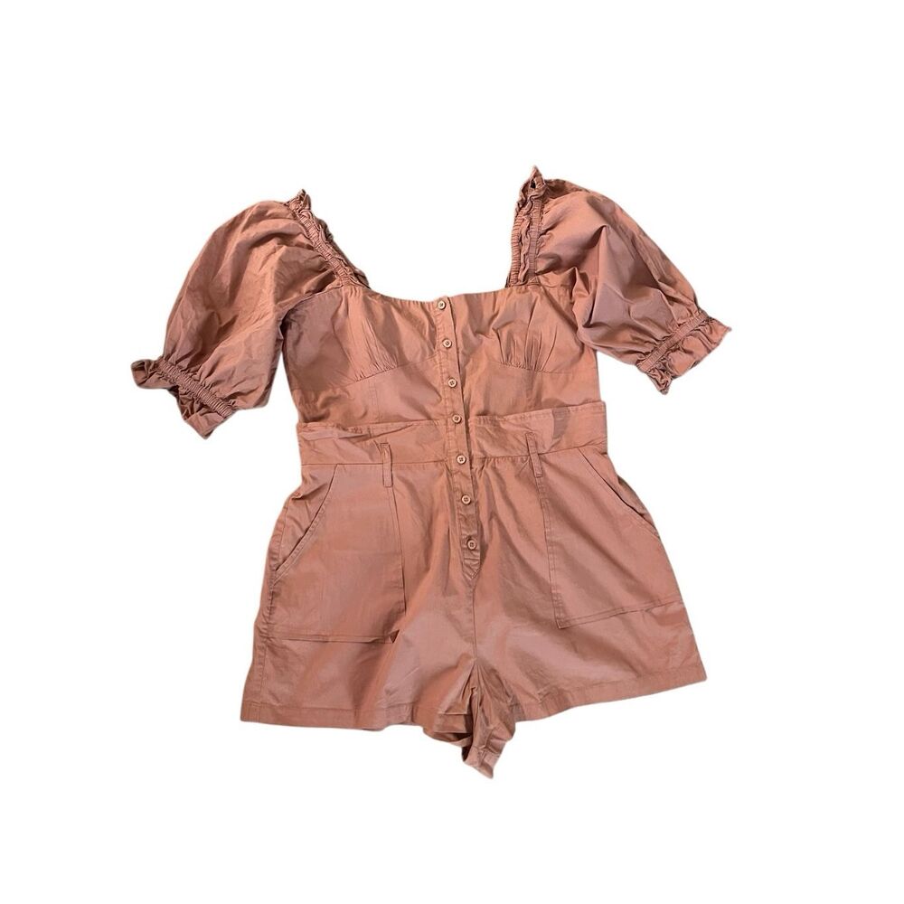 Marissa Webb Collective Rust Puff Sleeve Romper Size 14